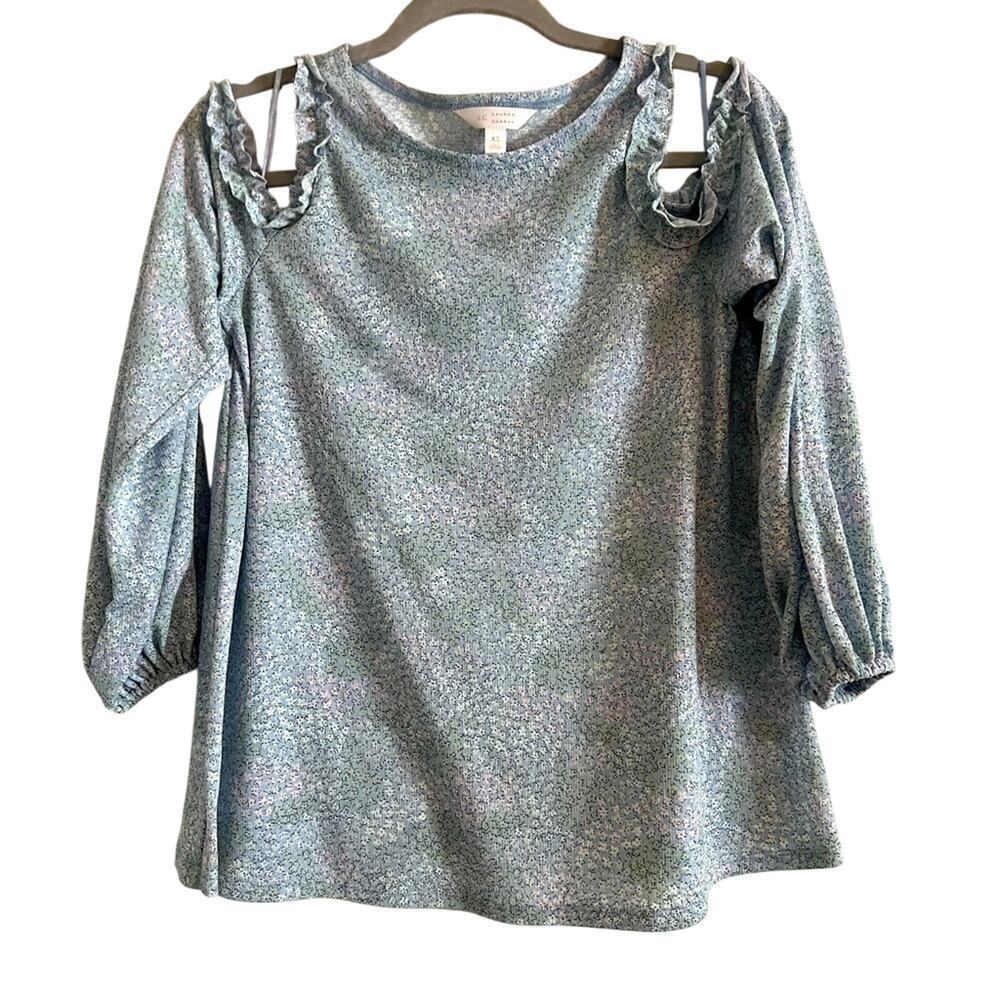 LC Lauren Conrad Floral Lightweight‎ 3/4 length Sleeve Blouse- Size XS